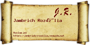 Jambrich Rozália névjegykártya
